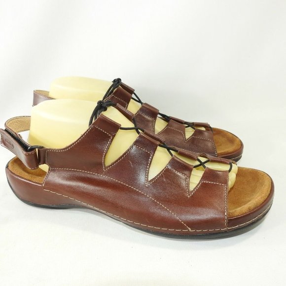 Wolky Size 10 M Brown Leather Sandals Mens B3B16